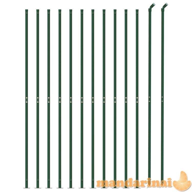 Vielinė tinklinė tvora su flanšais, žalios spalvos, 1,1x25m