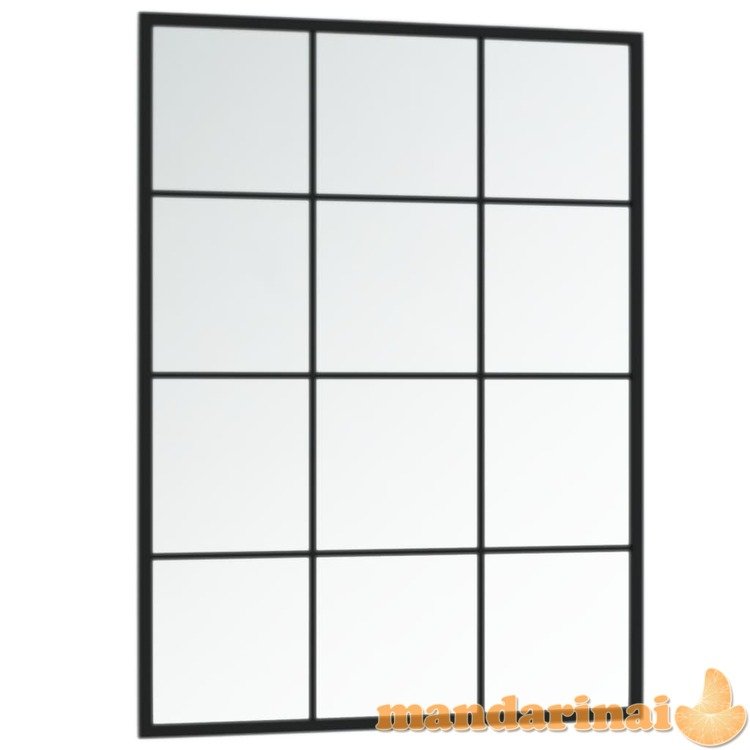 Sieniniai veidrodžiai, 3vnt., juodos spalvos, 80x60cm, metalas