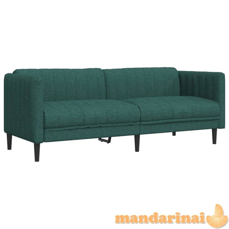 Trivietė sofa, tamsiai žalios spalvos, audinys