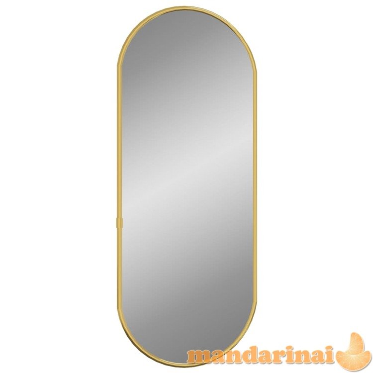 Sieninis veidrodis, auksinės spalvos, 50x20cm, ovalo formos