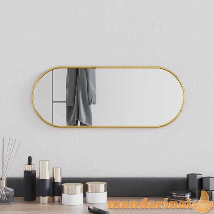 Sieninis veidrodis, auksinės spalvos, 50x20cm, ovalo formos