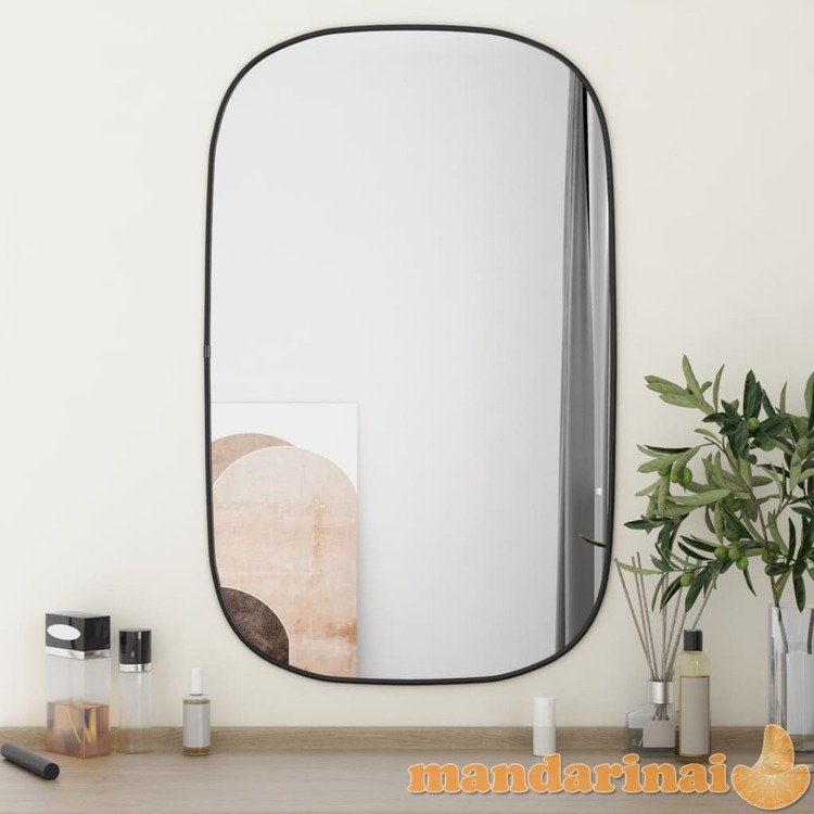 Sieninis veidrodis, juodos spalvos, 80x50cm