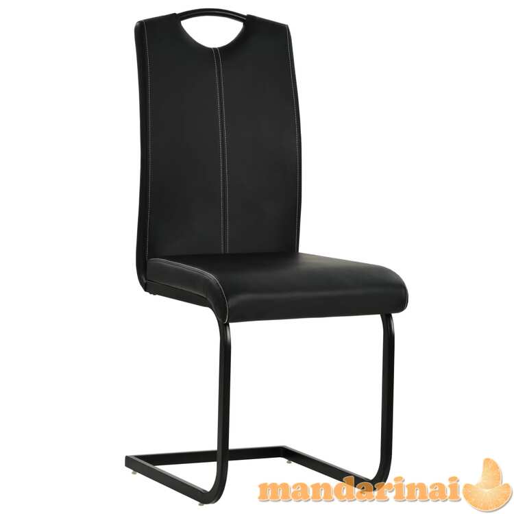 Gembinės valgomojo kėdės, 6vnt., juodos, dirbtinė oda