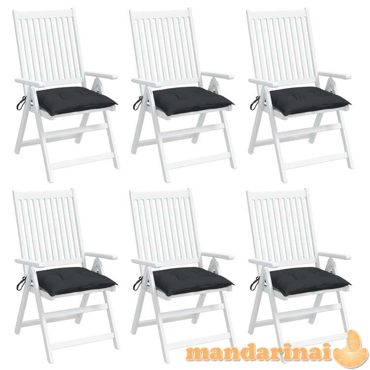 Kėdės pagalvėlės, 6vnt., juodos, 40x40x7cm, oksfordo audinys