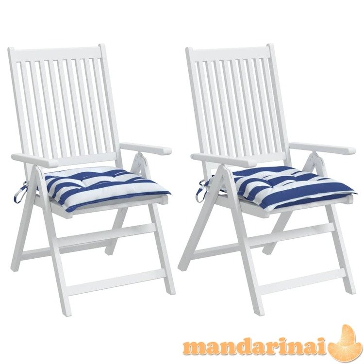 Kėdės pagalvėlės, 2vnt., mėlynos/baltos, 40x40x7cm, audinys
