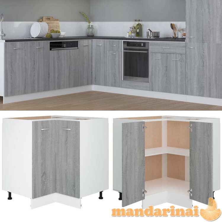 Virtuvės spintelė, pilka ąžuolo, 75,5x75,5x81,5cm, mediena
