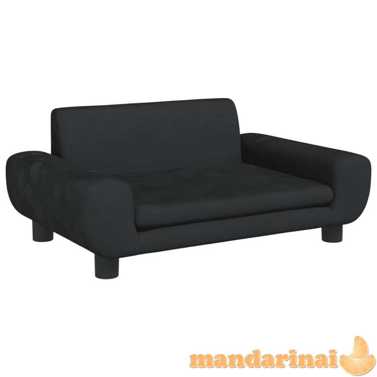 Vaikiška sofa, juodos spalvos, 70x45x33cm, aksomas