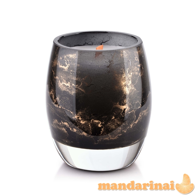 CRISTIE žvakė 10x8cm juodas marmuras