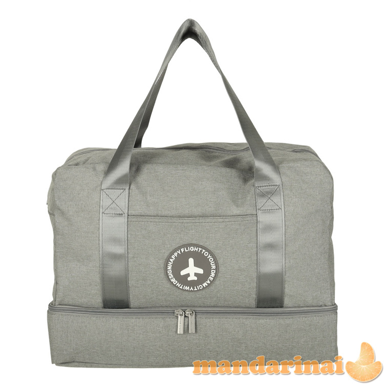 Kelioninis krepšys rankinis bagažas 39 x 18 x 30 cm pilkos spalvos