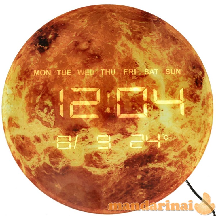 Planet Mars orange 32cm kainos laikrodis