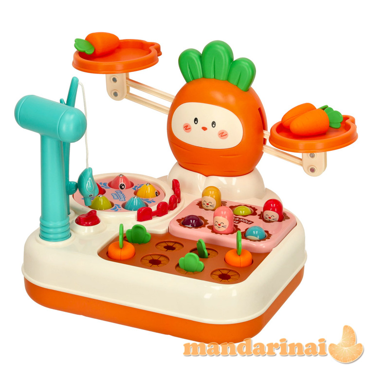 Mielos morkos, interaktyvus žaislas, žvejyba renkantis morkas 4in1