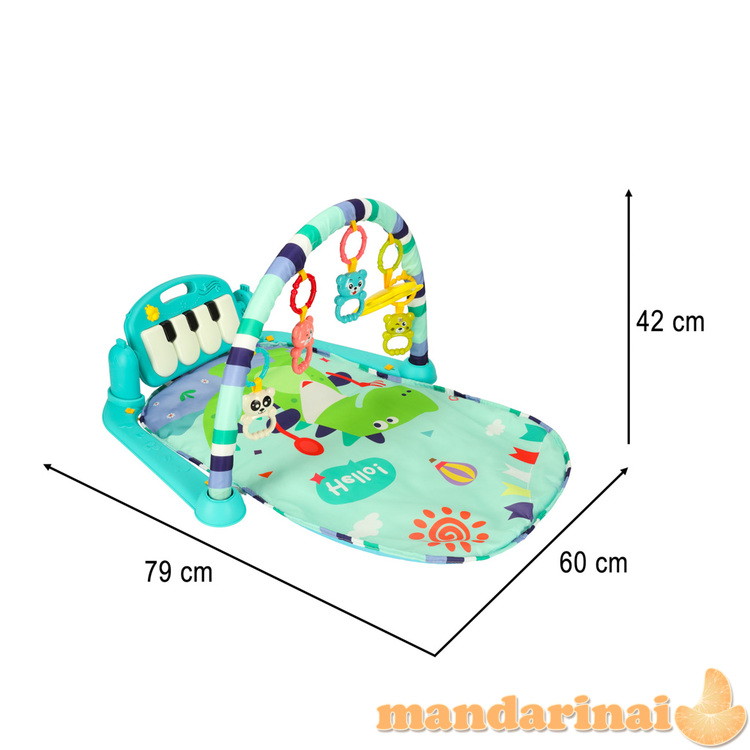 Mokomasis kilimėlis kūdikiams fortepijonas su barškučiais