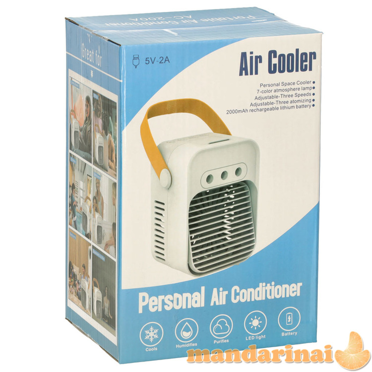 Oro kondicionieriaus ventiliatorius drėkintuvas sidabrinis 2