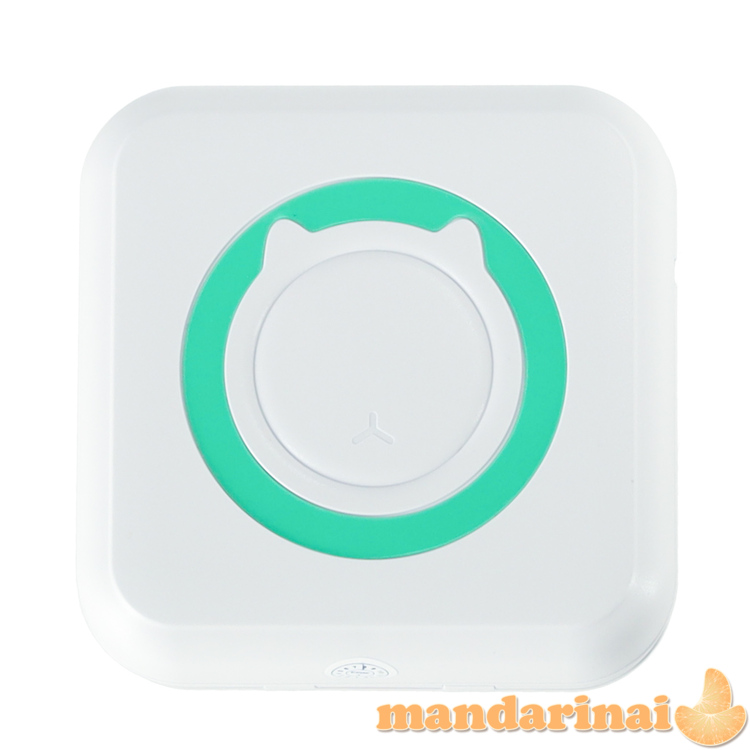 Mini termoetiketė nuotraukų spausdintuvas + USB kabelis kvadratinis mėlynas 1