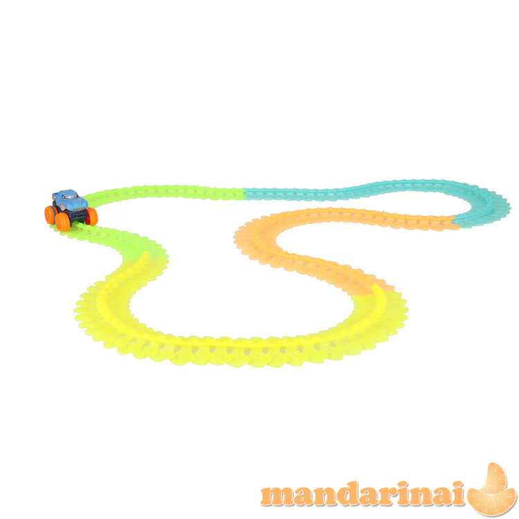 Šviečianti lenktynių trasa surinkti su automobiliu 150 vnt 1