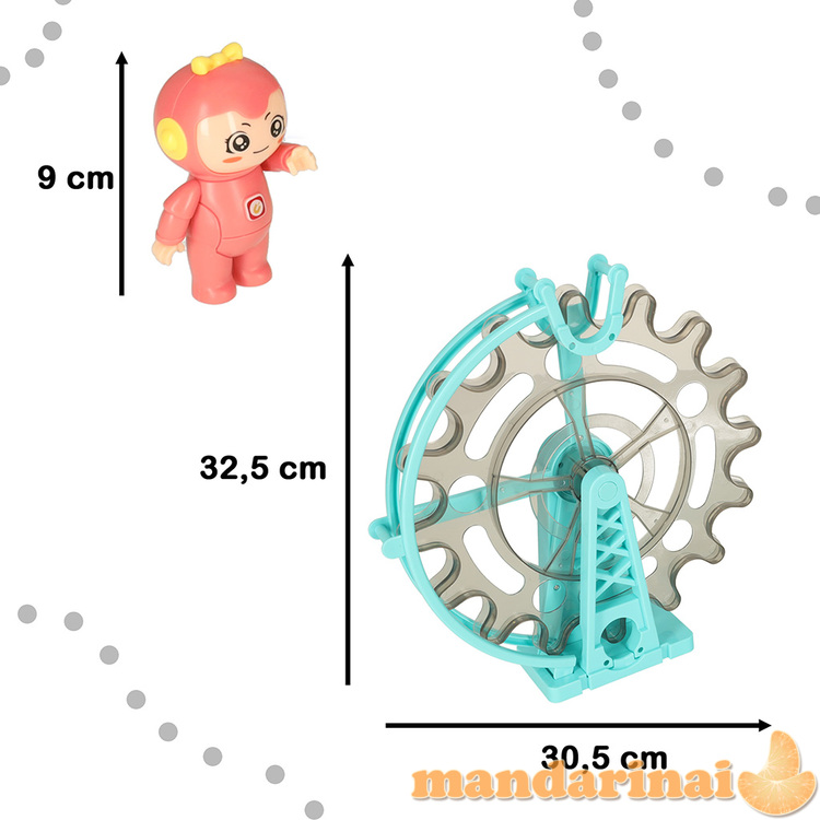 Magnetinių blokelių marmurinis rutulinis takelis su garso muzika 118 elementų 1