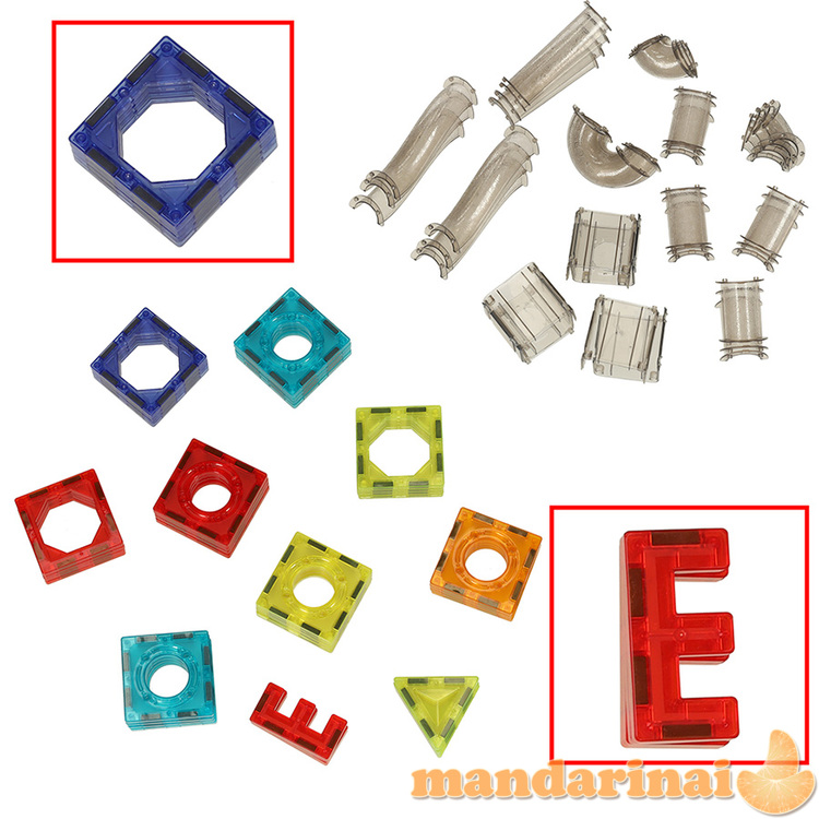 Magnetinių blokelių marmurinis rutulinis takelis su garso muzika 118 elementų 3