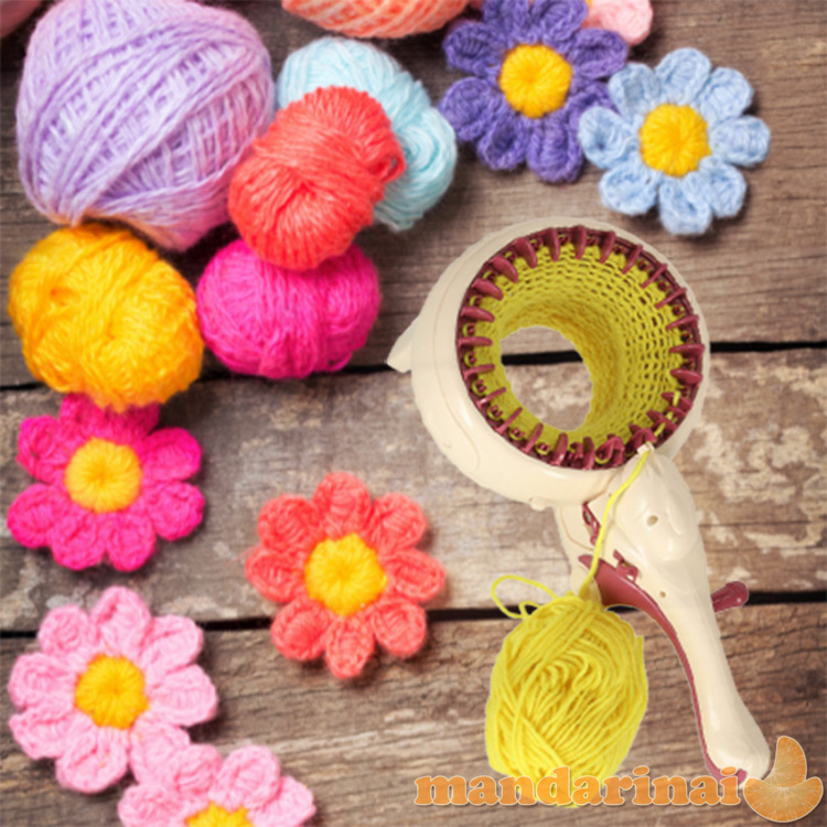 Audimo mašinų mezgimo siūlų rinkinys + priedai 1