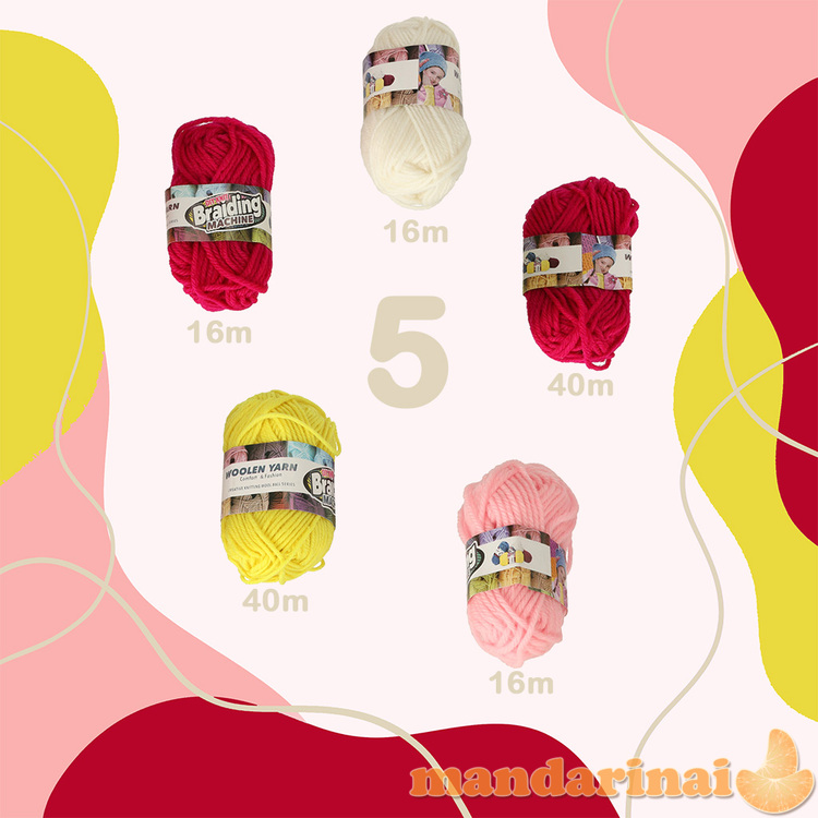 Audimo mašinų mezgimo siūlų rinkinys + priedai 2