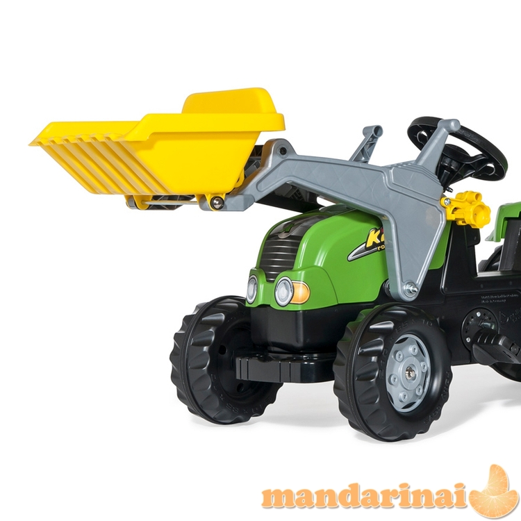 Rolly Toys 023134 Rolly Kid X traktorius su kaušu ir žalia priekaba