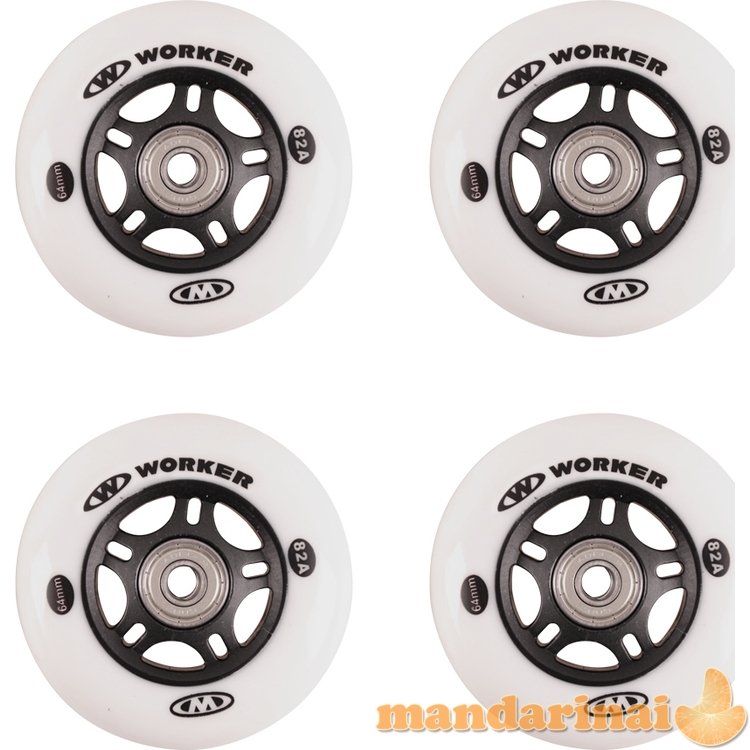 Ratukai riedučiams Worker 64 mm ABEC-5 Carbon