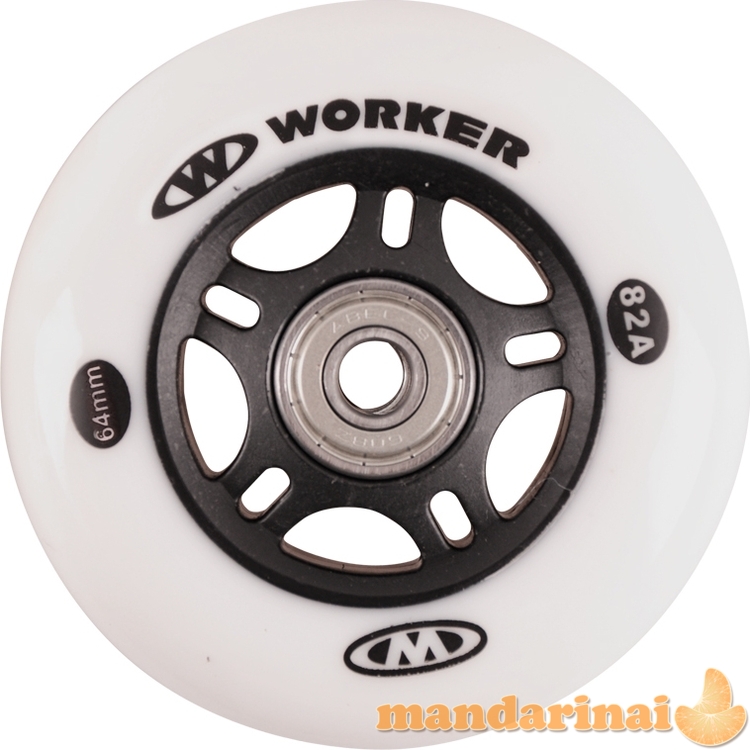 Ratukai riedučiams Worker 64 mm ABEC-5 Carbon