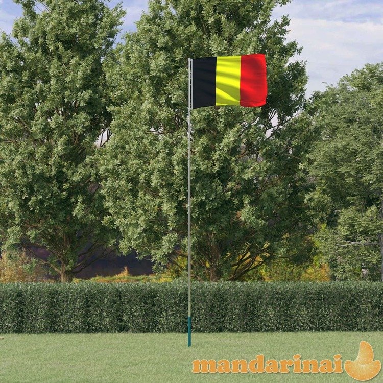 Belgijos vėliava su stiebu, aliuminis, 5,55m