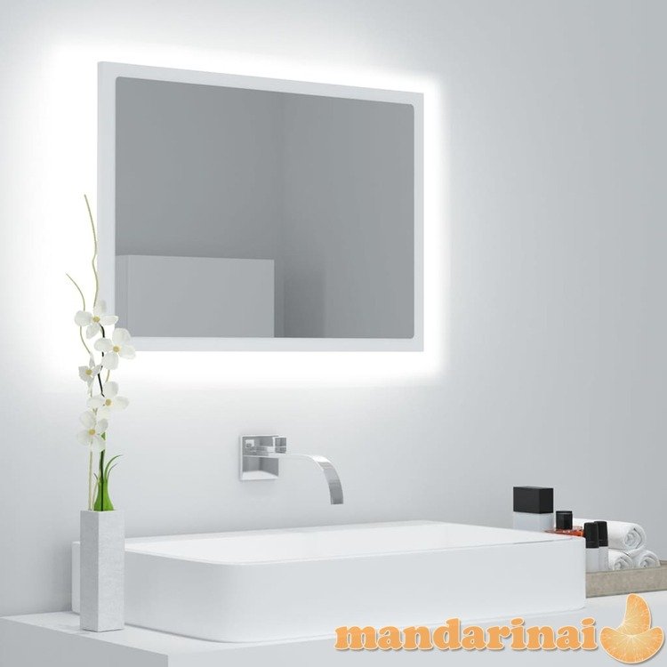 Vonios veidrodis su led apšvietimu, baltas, 60x8,5x37 cm, mdp