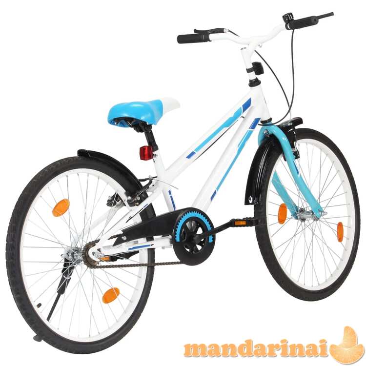 Vaikiškas dviratis, mėlynos ir baltos spalvos, 24 colių
