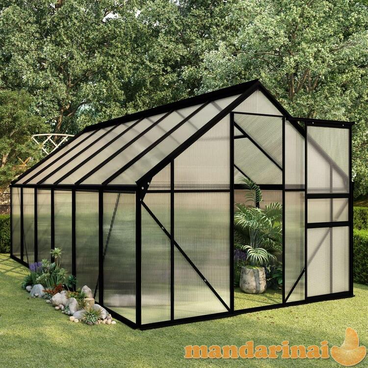 Šiltnamis, antracito spalvos, aliuminis, 7,03m² 
