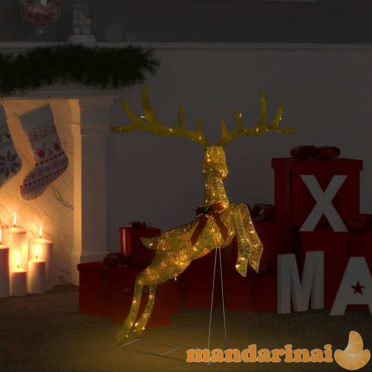 Kalėdinė dekoracija skrendantis elnias, auksinis, 120 led