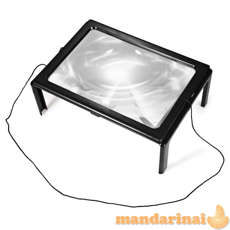 A4 formato dydžio didinamasis stiklas su kojelėmis