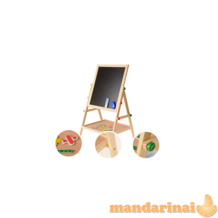 Didelė dvipusė magnetinė lenta piešimui ir žaidimams su priedais