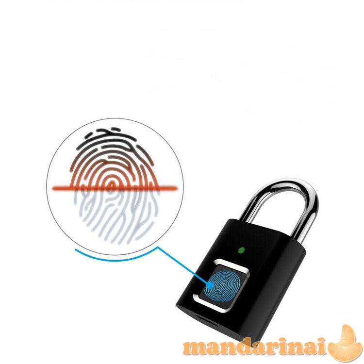 Išmani pakraunama spyna, atrakinama pirštų antspaudu