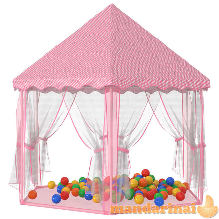 Princesių žaidimų palapinė su 250 kamuoliukų, rožinė, 133x140cm
