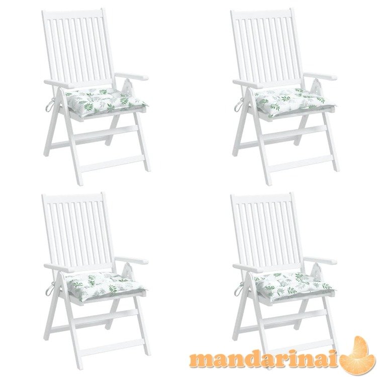Kėdės pagalvėlės, 4vnt., 50x50x7cm, audinys, su lapais