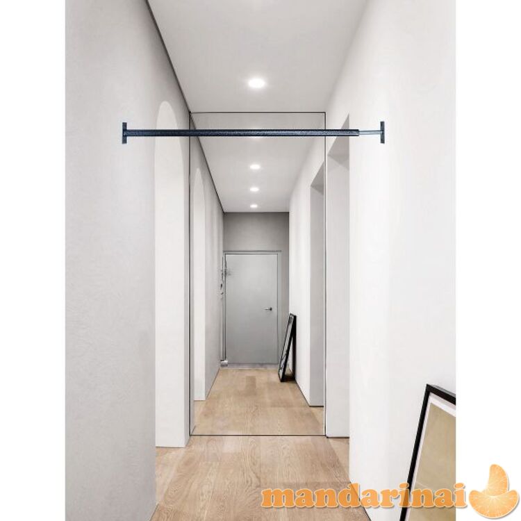 Tarp sienų/durų staktos montuojamas skersinis SANRO-3, tamsiai pilkas reguliuojamo ilgio (97-107cm), iki 130kg 5