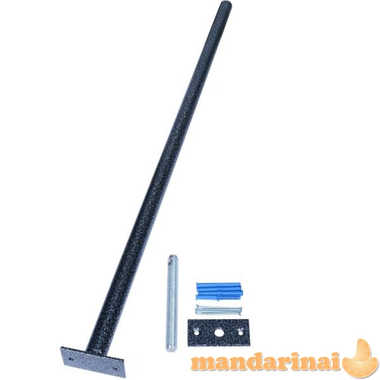 Tarp sienų/durų staktos montuojamas skersinis SANRO-3, tamsiai pilkas reguliuojamo ilgio (97-107cm), iki 130kg 2