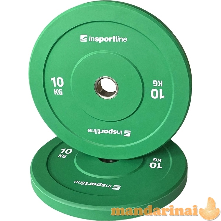Guminis svorio diskas inSPORTline Bumper Plate Go 10 kg 50 mm