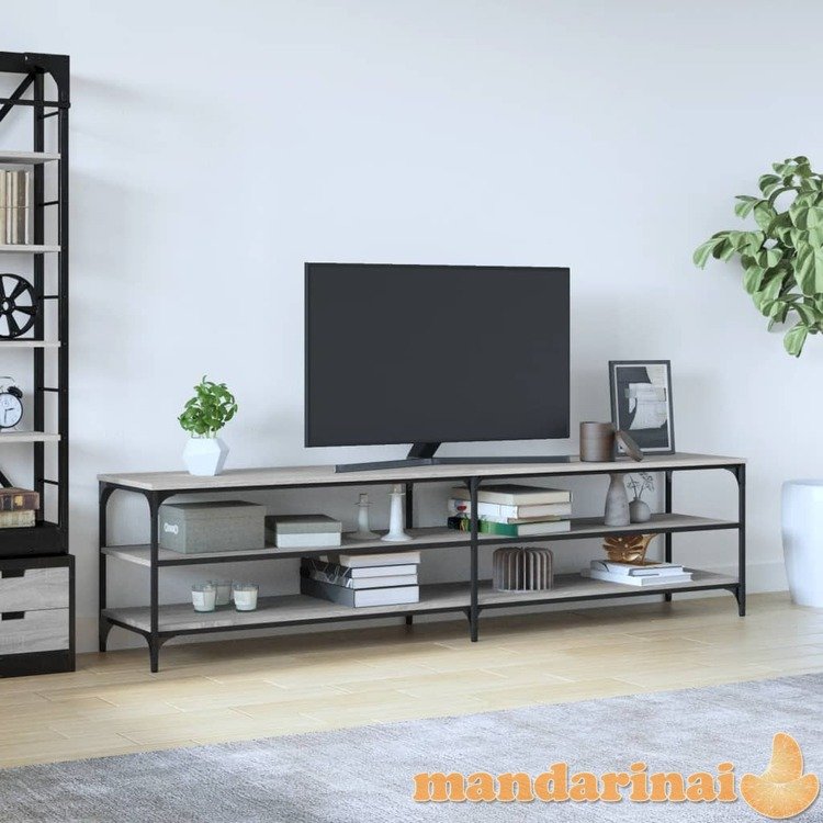 Televizoriaus spintelė, pilka, 200x30x50cm, mediena ir metalas