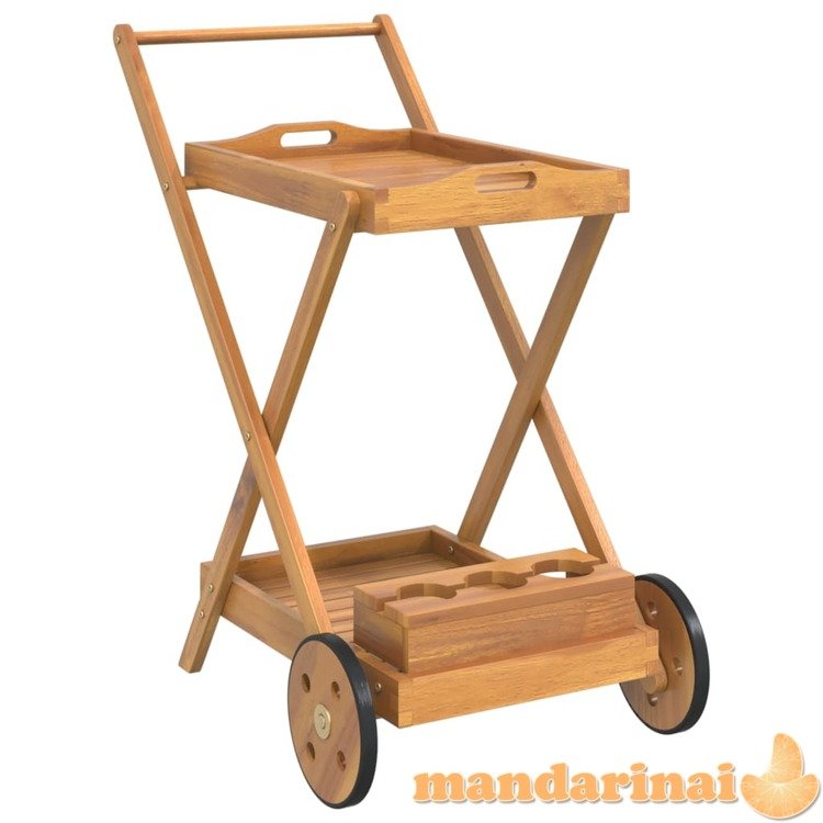 Arbatos vežimėlis, 54x87x90cm, akacijos medienos masyvas