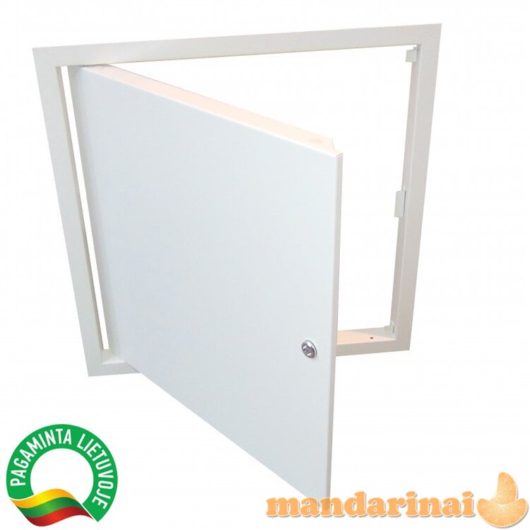 Revizinės durelės su spynele 350x350 baltos