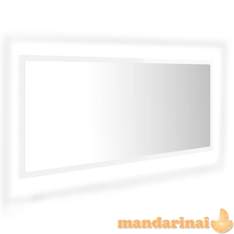 Vonios kambario veidrodis, baltos blizgios spalvos, 100x8,5x37 cm, mdp