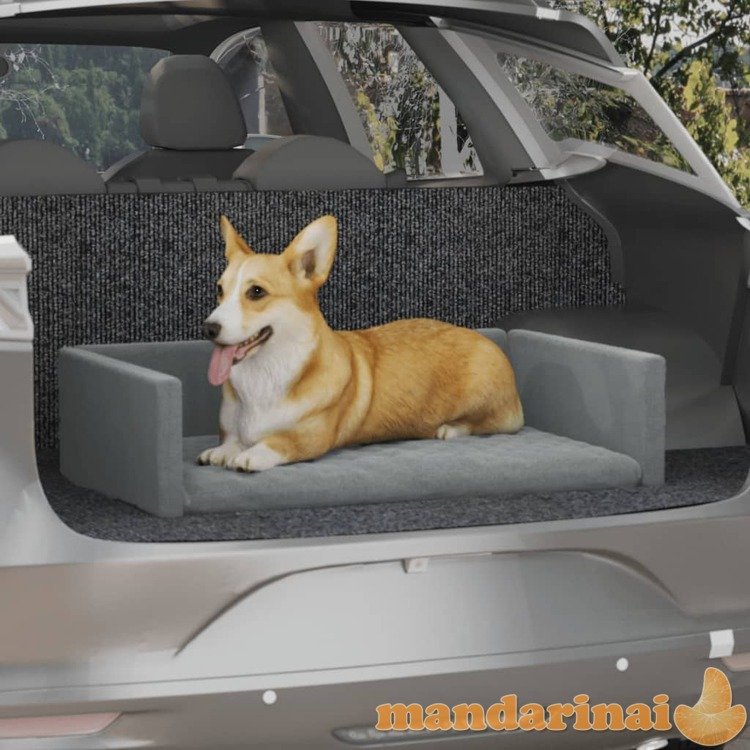 Šuns gultas automobilio bagažinei, šviesiai pilkas, 70x45cm