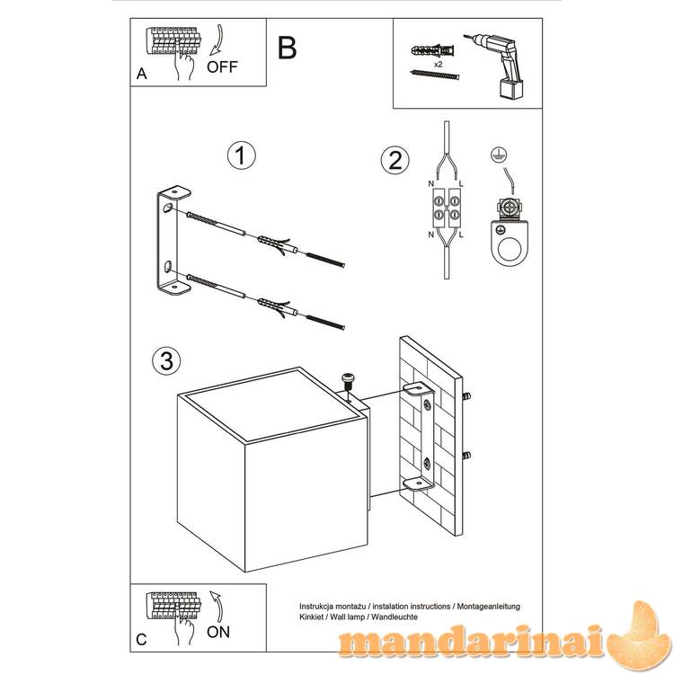 Sieninis šviestuvas QUADnatūrali mediena