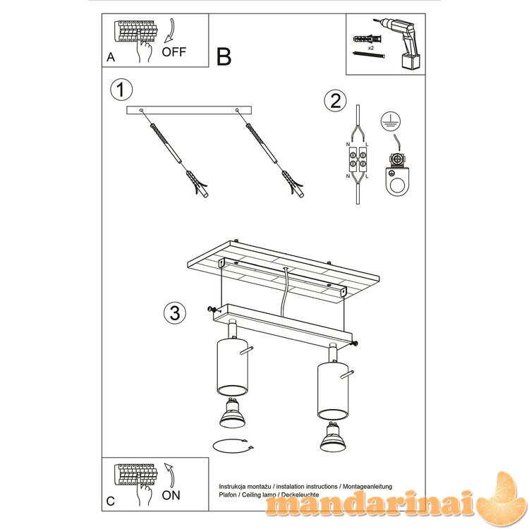Lubinis šviestuvas žiedas 2 juodas 6