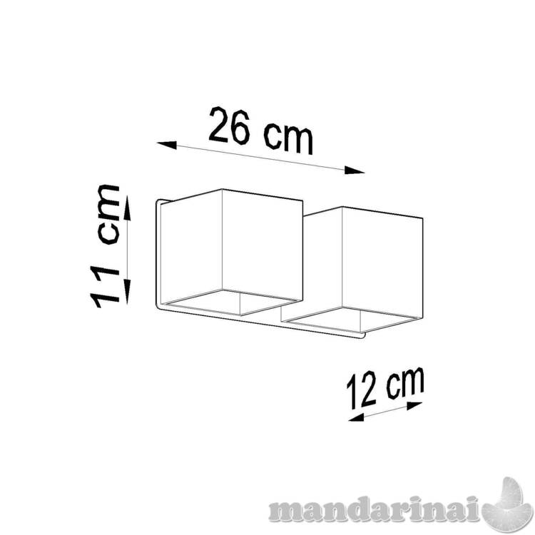 Sieninis šviestuvas Quad 2 pilka 7