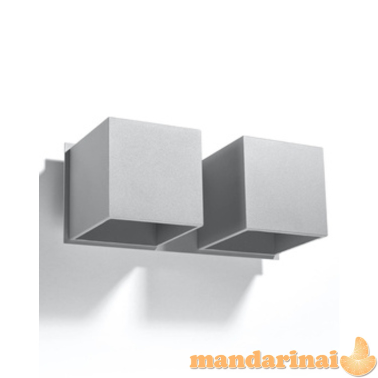 Sieninis šviestuvas Quad 2 pilka 8