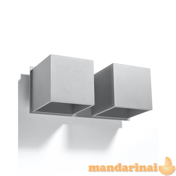 Sieninis šviestuvas Quad 2 pilka 1