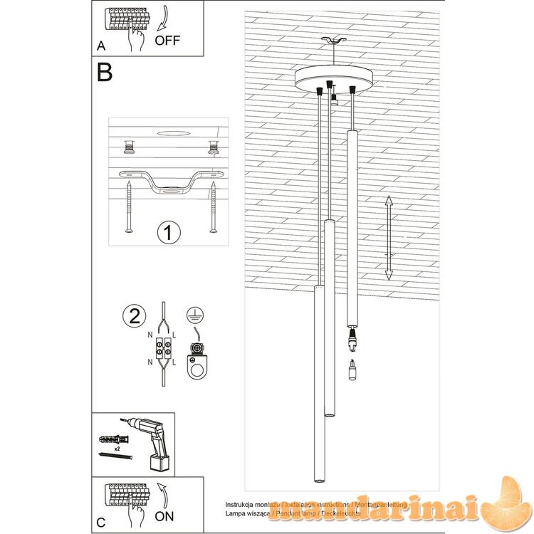 Pakabinama lempa pastelo 3p juoda